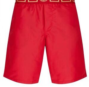 NEW VERSACE men's swim shorts in red / gold